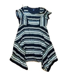 INC. Black/White Handkerchief Dress